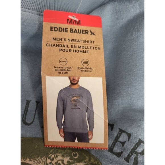Eddie Bauer Men’s Slate Blue Fleece Sweatshirt Pullover Size M NWT - Picture 5 of 9